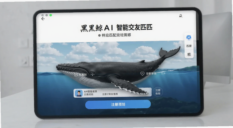黑鲸AI智能交友注册匹配界面预览图