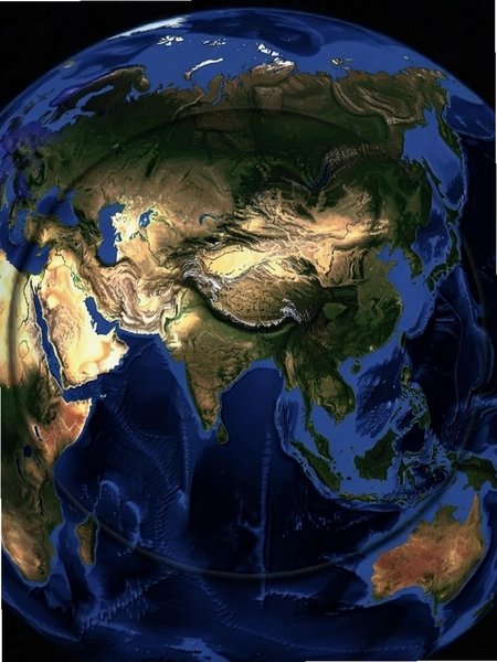 中文世界地图卫星图层放大效果预览图