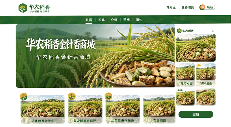 华农稻香金针香商城首页展示图