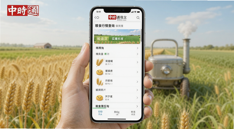 中时通手机端粮食行情查询界面