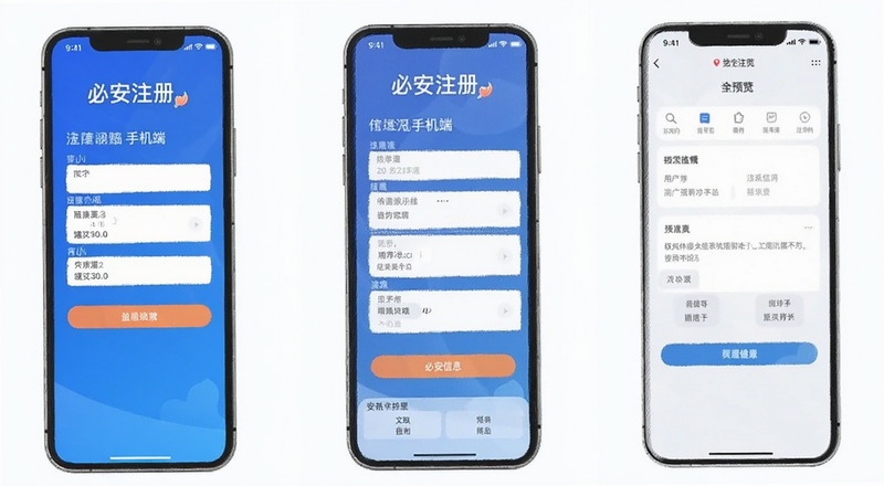 必安注册手机端填写信息页面预览图