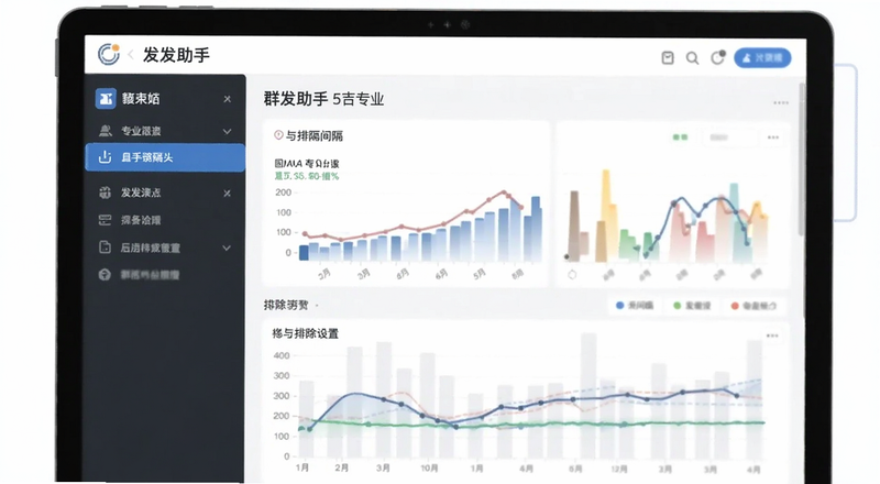 群发助手专业版发送间隔与排除设置界面预览图