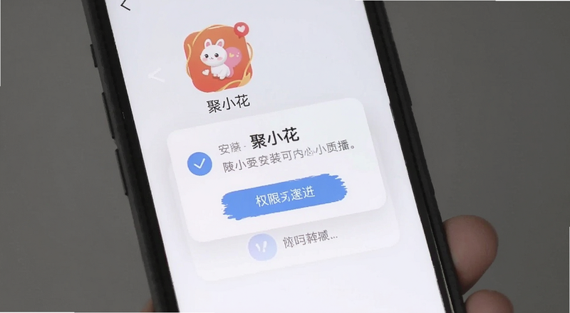 聚小花APP安装界面权限提示