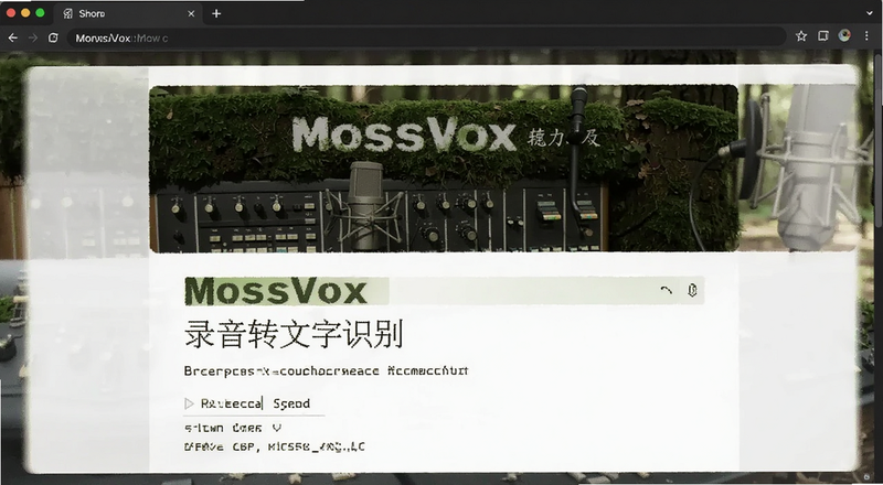 MossVox录音转文字识别结果页面预览图