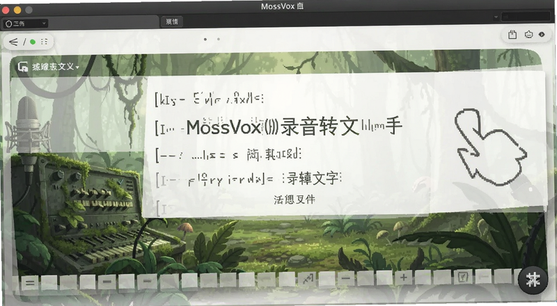 MossVox录音转文字软件操作界面预览图