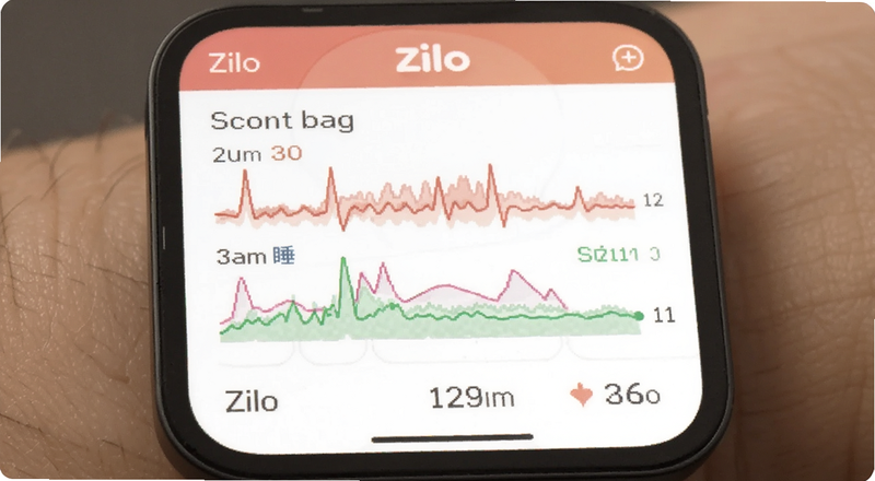 Zilo智能戒指睡眠心率数据界面图