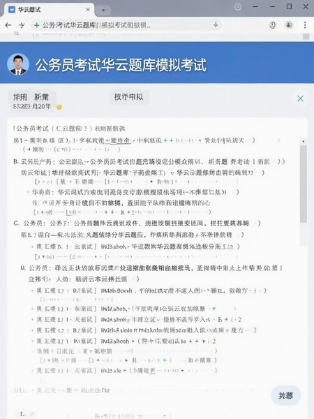 公务员考试华云题库模拟考试界面截图