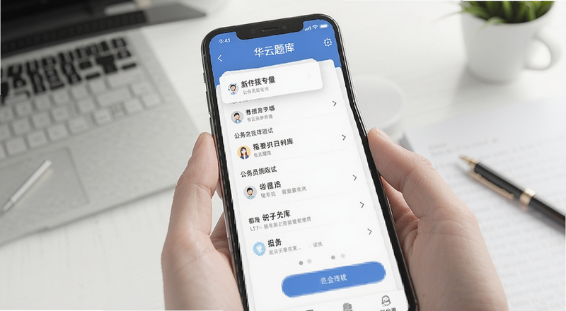 公务员考试华云题库手机刷题界面预览图