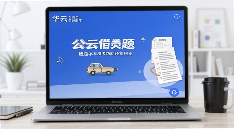 华云公务员题库错题本与模考功能预览图