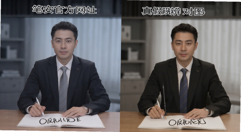 笔安官方网址真假辨别对比图