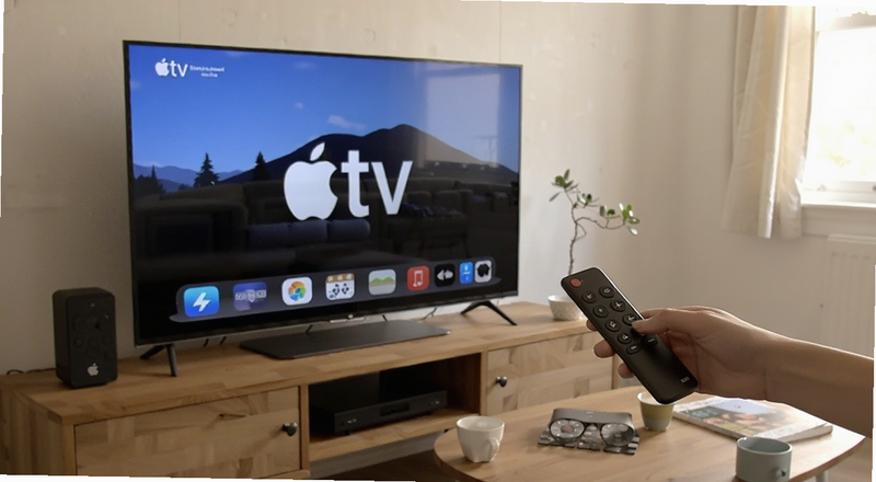 Apple TV���ӵ��Ӻ�ң������������ͼ