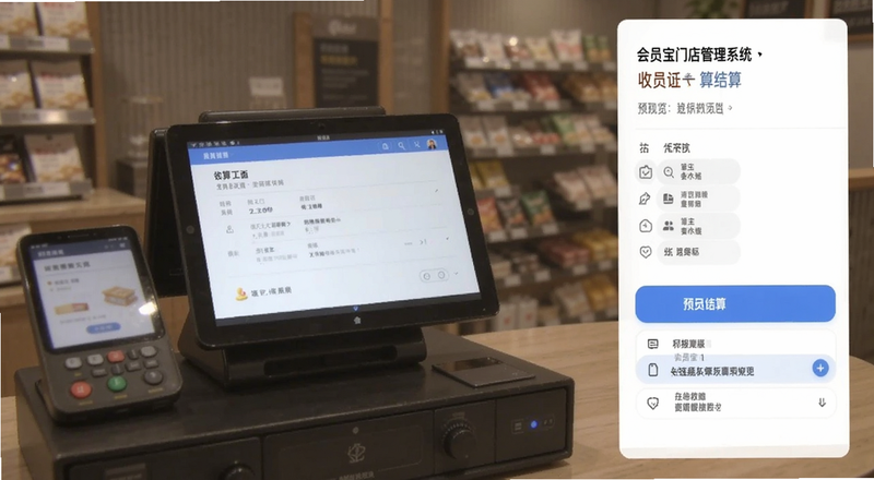 会员宝门店管理系统收银结算页面预览图