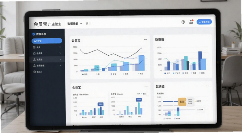 会员宝门店管理系统数据报表页面预览图