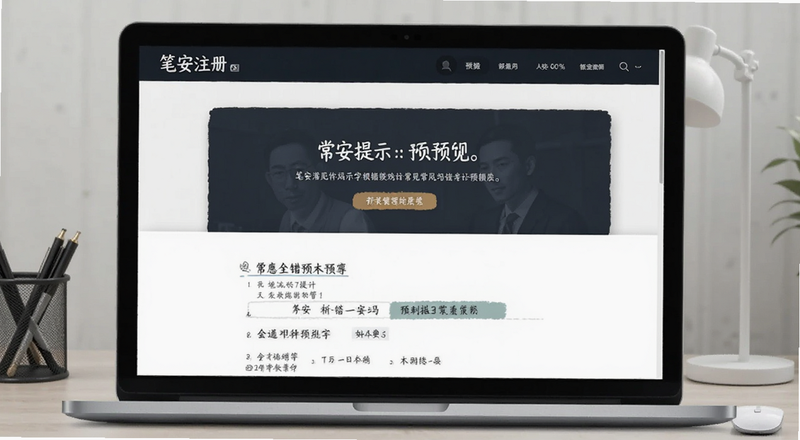 笔安注册常见报错提示页面预览图