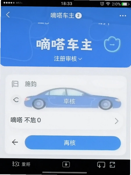 嘀嗒车主注册审核界面截图
