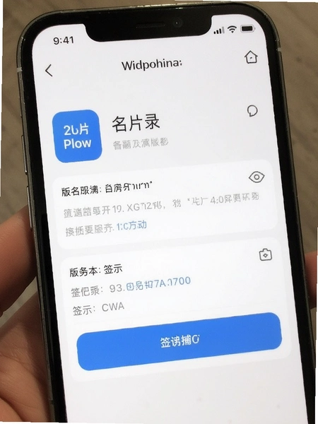 名片录 应用信息页面 版本和签名展示