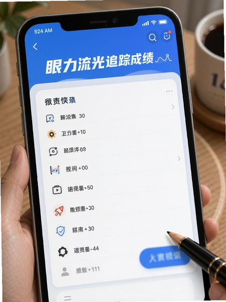 眼力流光追踪成绩记录页面