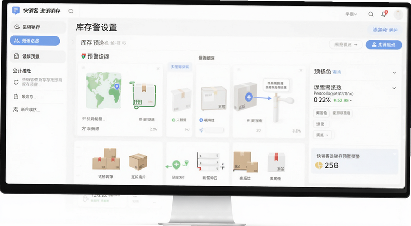 快销客进销存库存预警设置页面预览图