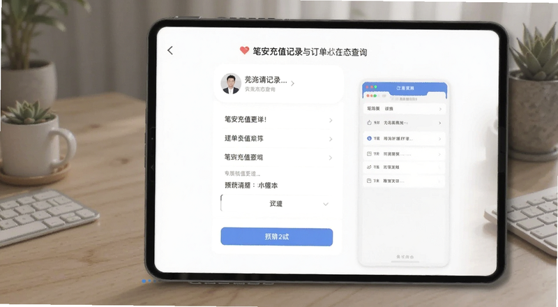 笔安充值记录与订单状态查询预览图