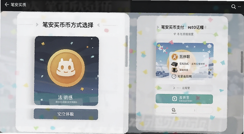 笔安买币支付方式选择页面预览图
