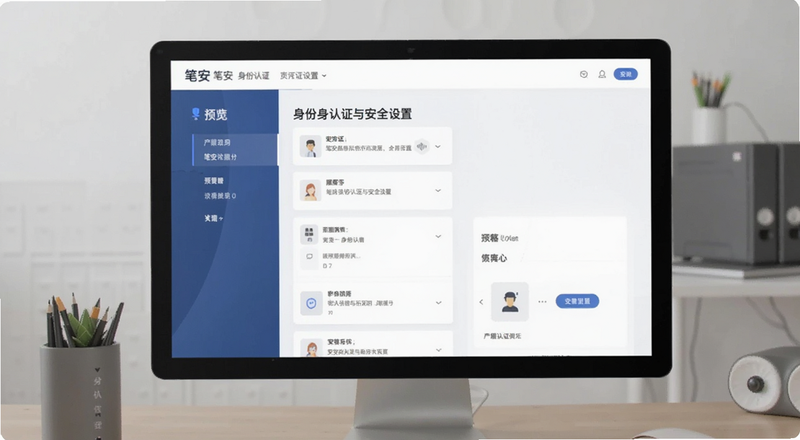 笔安身份认证与安全设置页面预览图