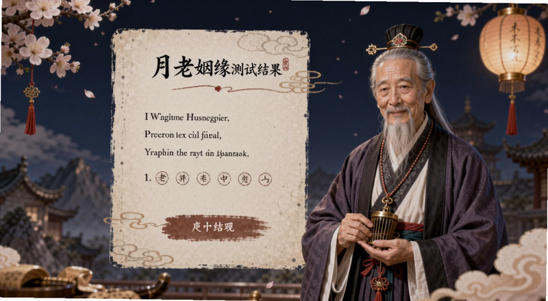 月老姻缘测试结果页预览图