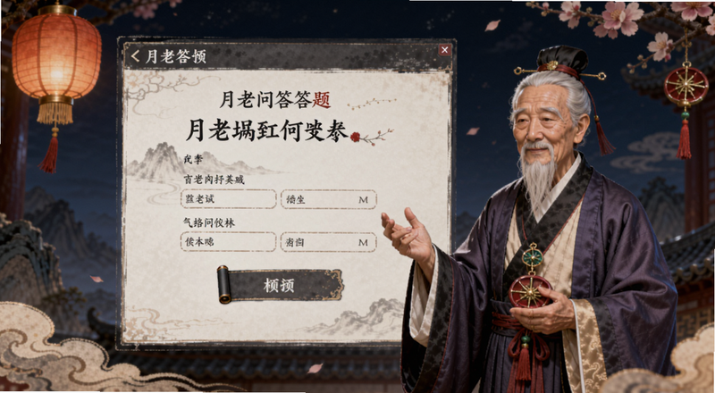 月老问答答题界面预览图