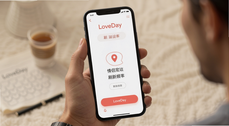 LoveDay情侣定位刷新频率设置界面