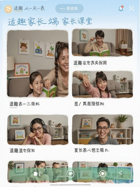 适趣家长端家长课堂视频列表界面