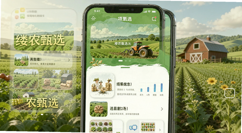 缕农甄选App首页界面预览图
