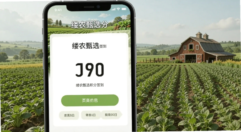缕农甄选积分签到页面预览图