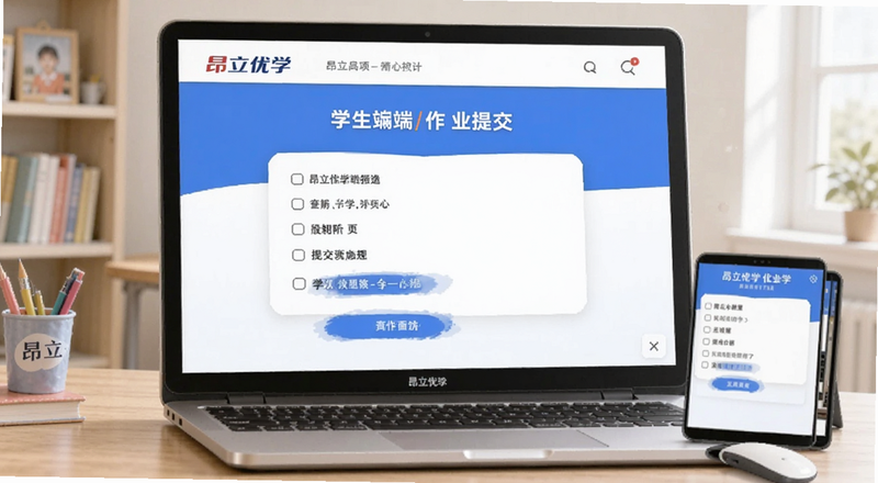 昂立优学学生端作业提交页面预览图