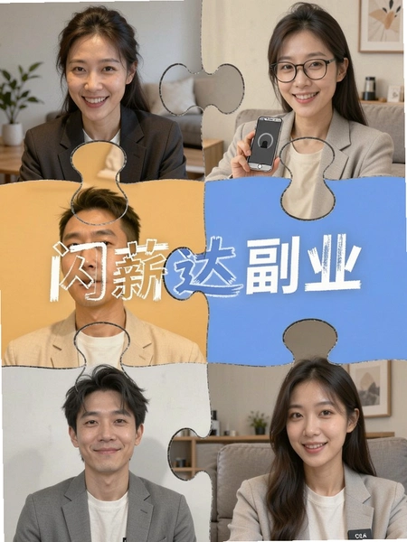 闪薪达副业 不同人群使用场景拼图