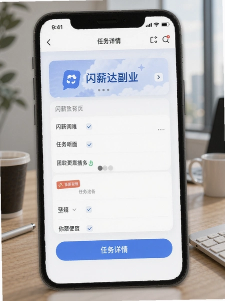 闪薪达副业 任务详情页操作界面展示