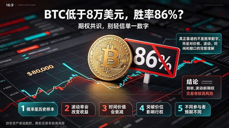 BTC 80000��Ԫ����ʤ��86%����Ȩ�г��Ĺ�ʶ��Ŀ������ͼ