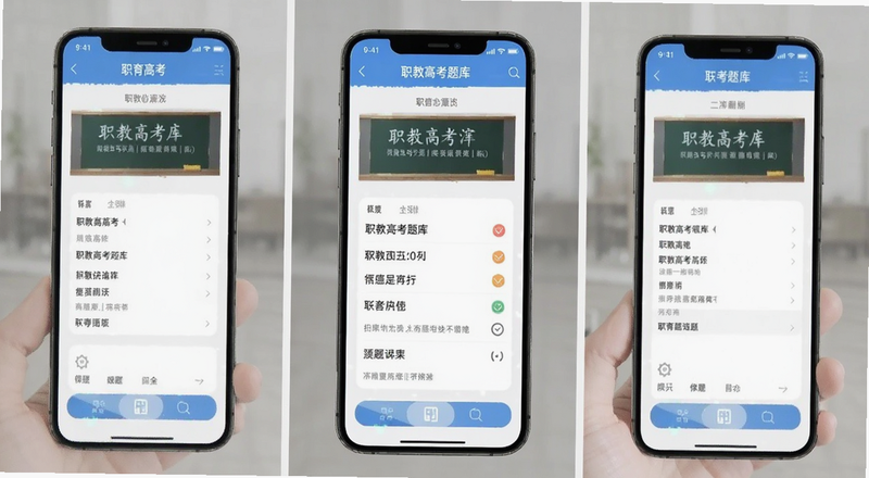 职教高考题库手机刷题界面预览图
