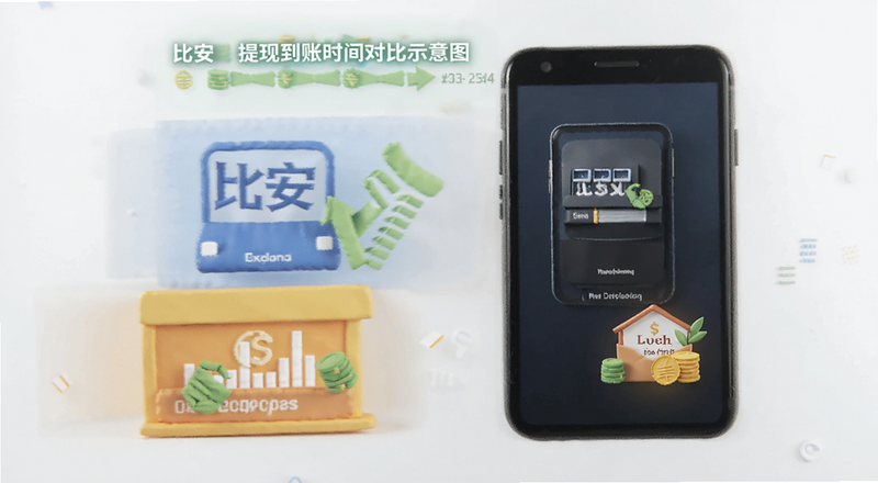 比安提现到账时间对比示意图