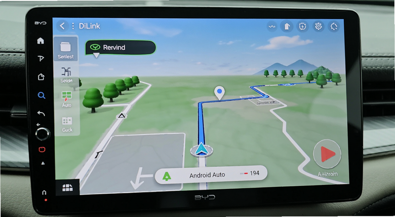 比亚迪DiLink车机运行无线Android Auto导航界面预览图