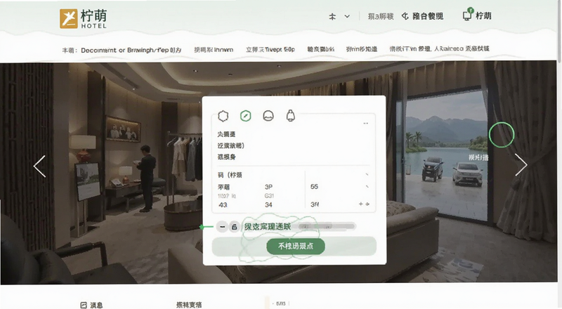 一只柠萌酒店预订页面操作截图