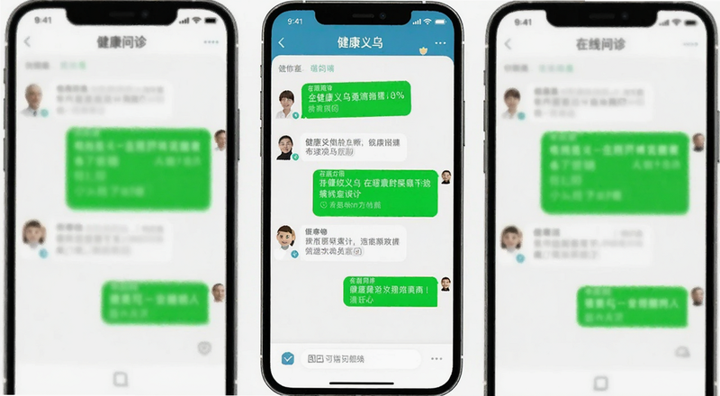 健康义乌app在线问诊聊天界面预览图