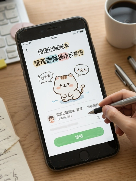 团团记账账本管理删除操作示意图