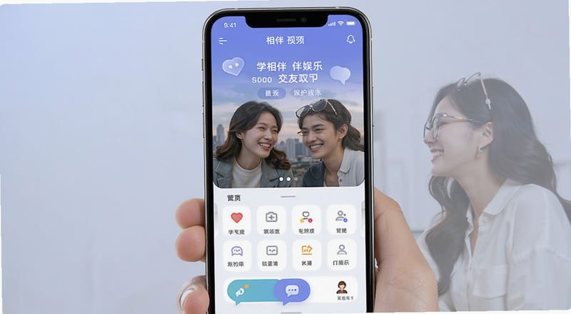 相伴娱乐交友软件主界面预览图