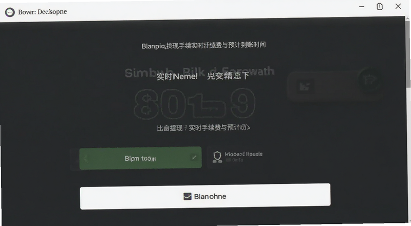 比安提现页面实时手续费与预计到账时间截图