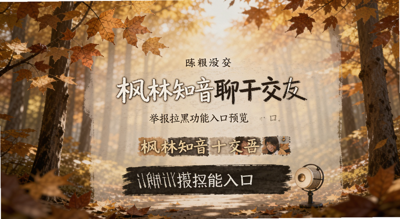 枫林知音聊天交友举报拉黑功能入口预览图
