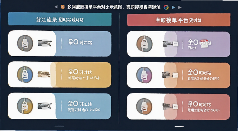多个兼职接单平台对比示意图