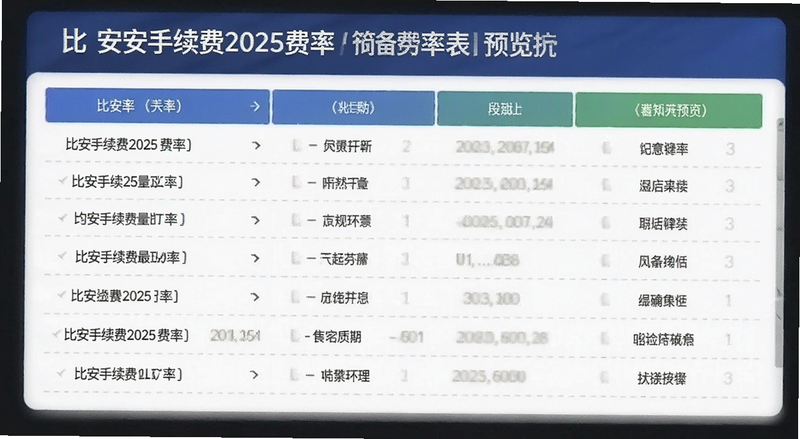 比安手续费2025费率表预览图