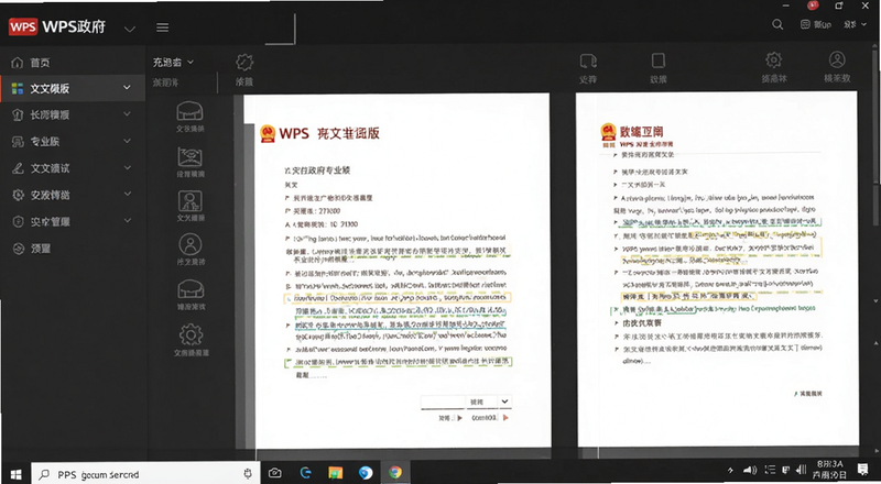 WPS政府专业版公文模板界面预览图