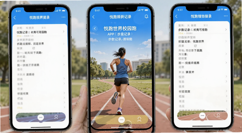 悦跑世界校园跑APP步数记录界面预览图