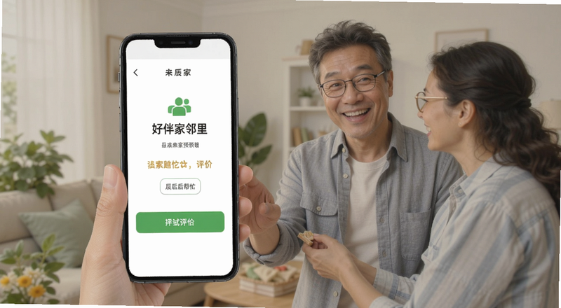 好伴家邻里完成帮忙后评价界面预览图