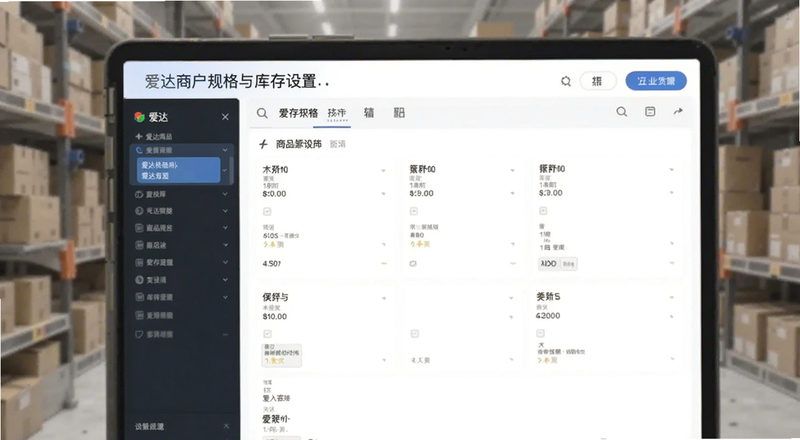 爱达商户商品规格与库存设置界面预览图